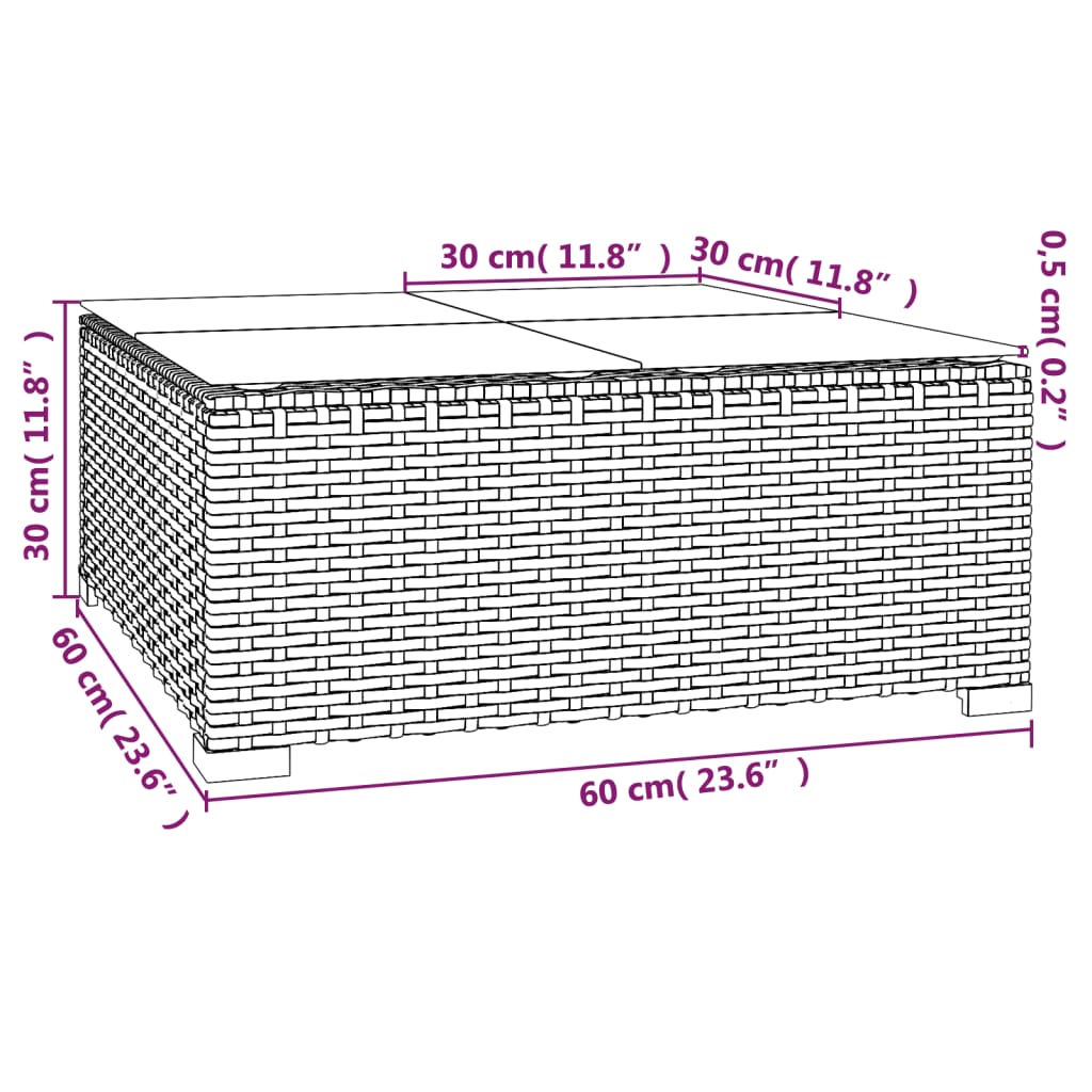 Set Divani da Giardino 3 pz con Cuscini in Polyrattan Grigio cod mxl 44463