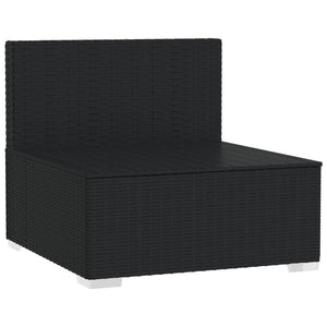 Divano a 3 Posti con Cuscini in Polyrattan Nero cod mxl 37426