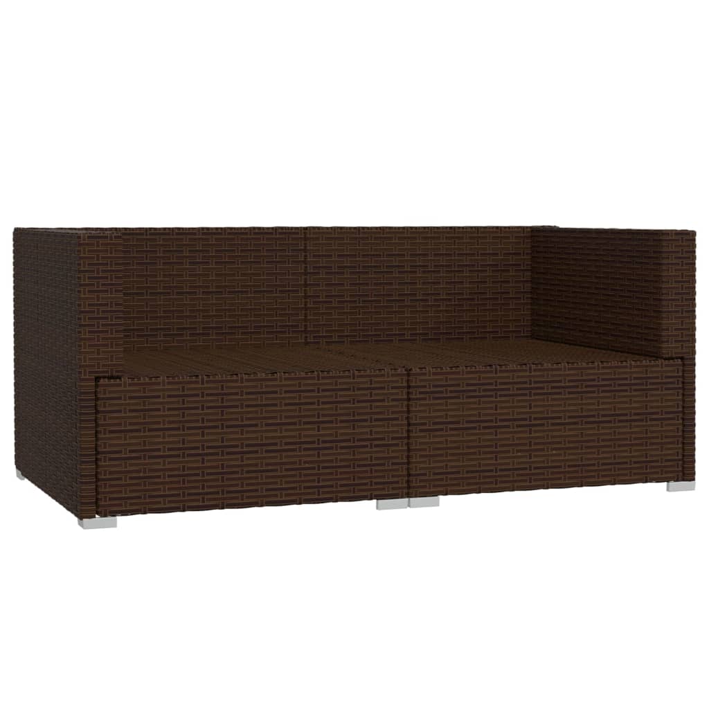 Divano a 2 Posti con Cuscini in Polyrattan Marrone cod mxl 37911