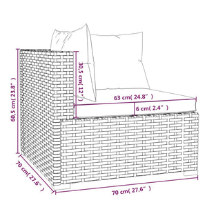 Divano a 3 Posti con Cuscini in Polyrattan Marrone 317544