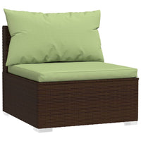 Divano a 3 Posti con Cuscini in Polyrattan Marrone cod mxl 34920