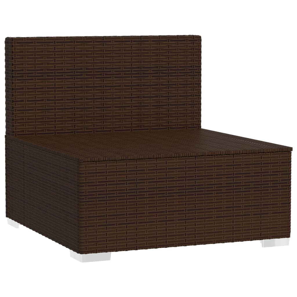 Divano a 3 Posti con Cuscini in Polyrattan Marrone cod mxl 35841