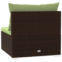 Divano a 3 Posti con Cuscini in Polyrattan Marrone cod mxl 35841