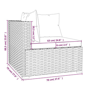 Set Divani da Giardino 4 pz con Cuscini in Polyrattan Grigio cod mxl 37785