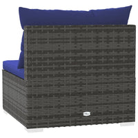 Divano a 4 Posti con Cuscini in Polyrattan Grigio cod mxl 44944