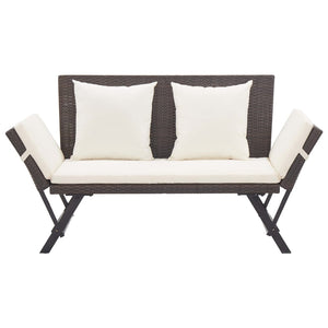 Panca da Giardino con Cuscini Marrone 176 cm in Polyrattan 317182