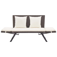 Panca da Giardino con Cuscini Marrone 176 cm in Polyrattan 317182