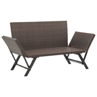 Panca da Giardino con Cuscini Marrone 176 cm in Polyrattan 317182