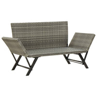 Panca da Giardino con Cuscini Grigi 176 cm in Polyrattan 317183