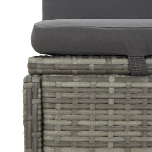 Lettino Reclinabile con Cuscini in Polyrattan Grigio Scuro cod mxl 71239