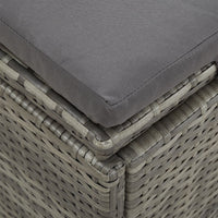 Lettino Reclinabile con Cuscini in Polyrattan Grigio Scuro cod mxl 71239