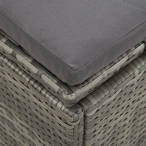 Lettino Reclinabile con Cuscini in Polyrattan Grigio Scuro cod mxl 71239