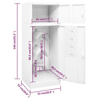 Armadietto per Sella Bianco 53x53x140 cm in Acciaio 339599