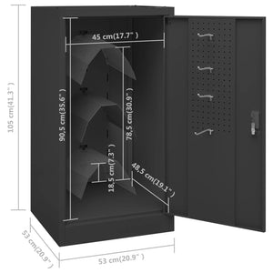 Armadio Porta Sella Antracite 53x53x105 cm in Acciaio 339606