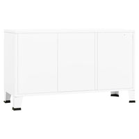 Credenza Bianca Industriale 105x35x62 cm in Metallo e Vetro cod mxl 24413