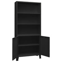 Libreria Industriale Nera 80x32x180 cm in Acciaio