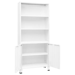 Libreria Industriale Bianca 80x32x180 cm in Acciaio