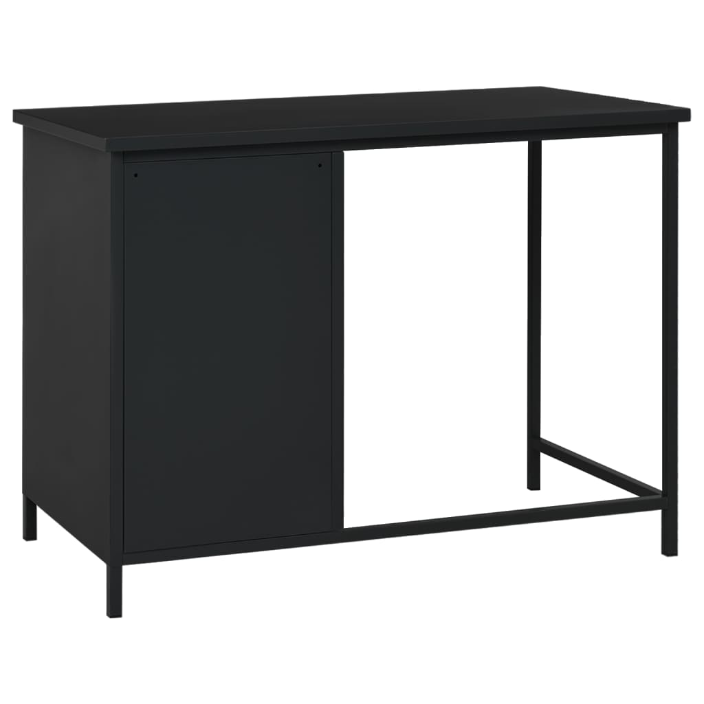 Scrivania Industriale con Cassetti Nera 105x52x75 cm in Acciaio 339634