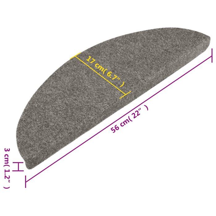 Tappeti Adesivi per Scale 15 pz 56x17x3 cm Grigi 136391