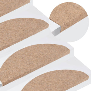 Tappetini Autoadesivi per Scale 15 pz 65x22,5x3,5 cm Beige 136394