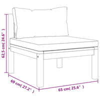 Set Divani da Giardino 5 pz con Cuscini Crema in Legno Acacia cod mxl 38177