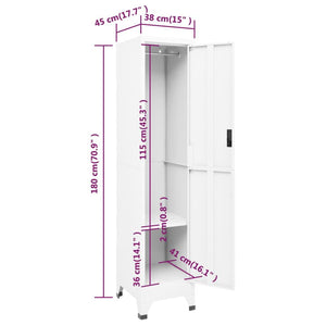 Armadietto con Serratura Bianco 38x45x180 cm in Acciaio cod mxl 64498