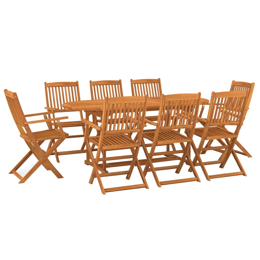 Set da Pranzo da Giardino 9 pz in Legno Massello di Acacia cod mxl 42176