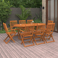 Set da Pranzo da Giardino 9 pz in Legno Massello di Acacia cod mxl 42176