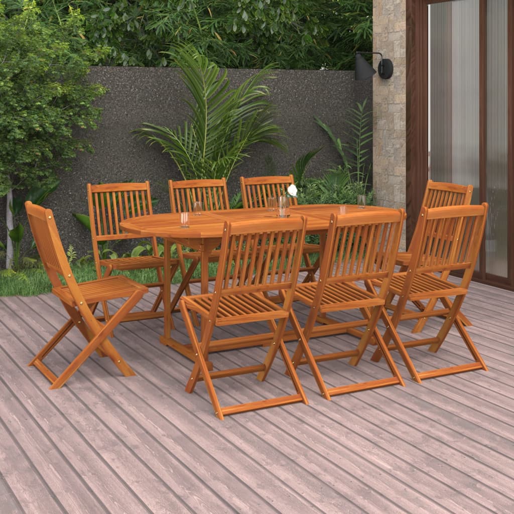 Set Pranzo da Giardino 9 pz in Legno Massello di Acacia cod mxl 42183