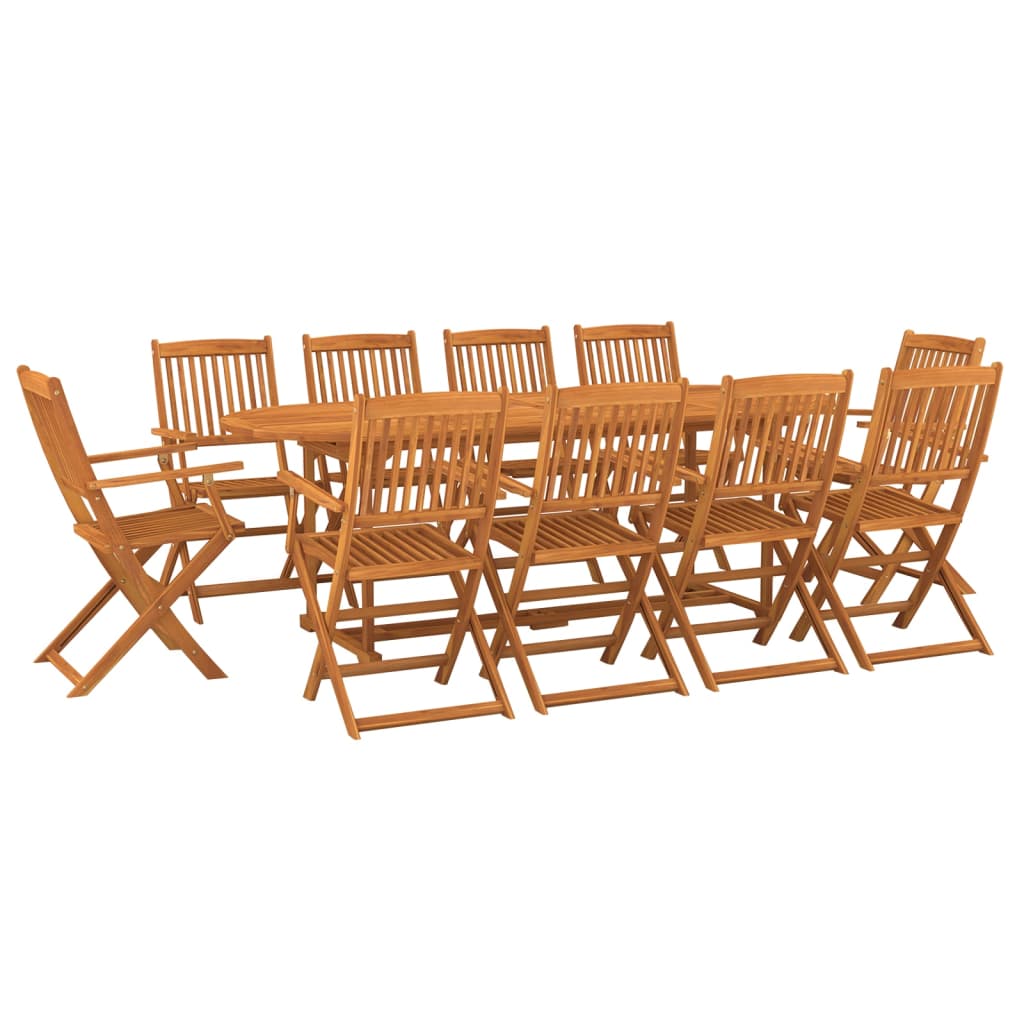 Set Pranzo da Giardino 11 pz in Legno Massello di Acacia cod mxl 35046