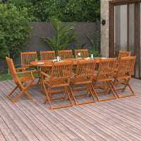 Set Pranzo da Giardino 11 pz in Legno Massello di Acacia cod mxl 35046