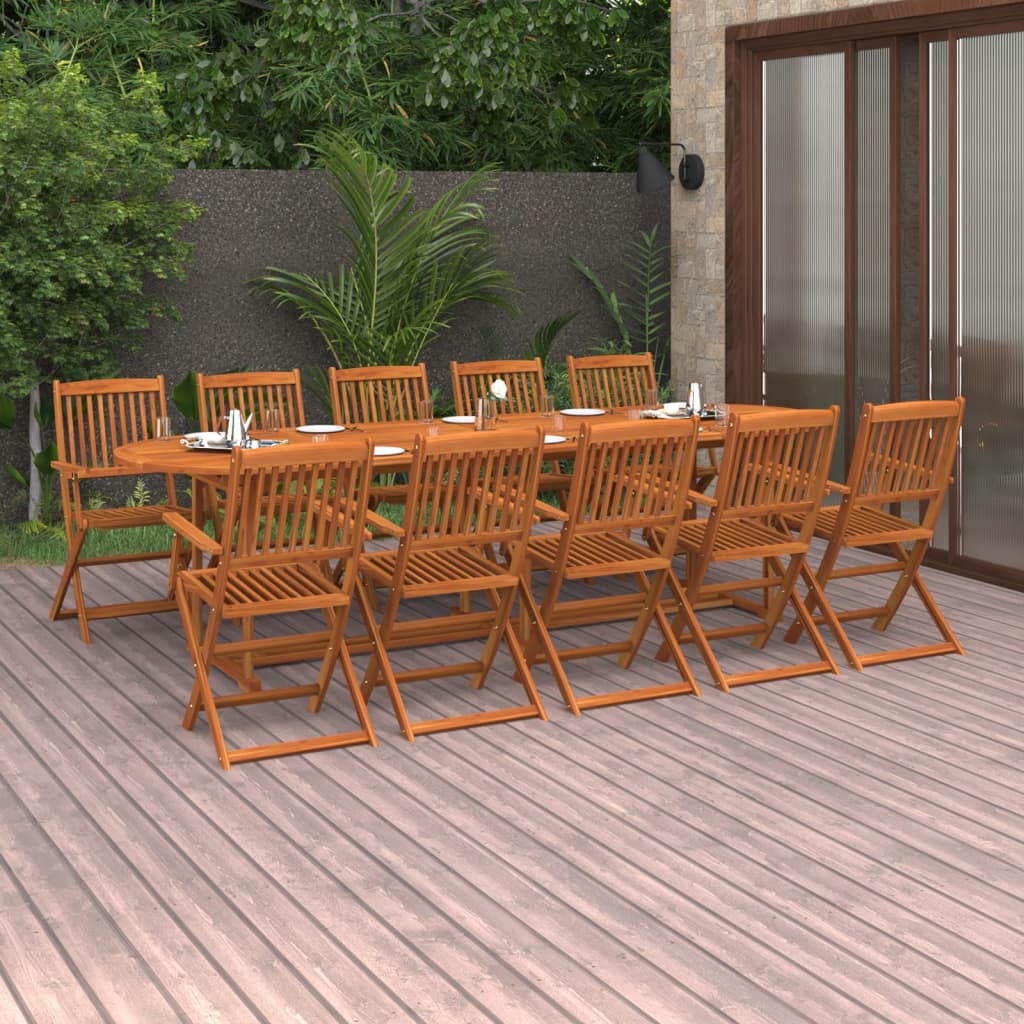 Set Pranzo da Giardino 11 pz in Legno Massello di Acacia cod mxl 34924