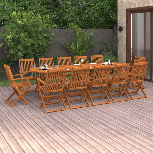 Set Pranzo da Giardino 13 pz in Legno Massello di Acacia cod mxl 34925