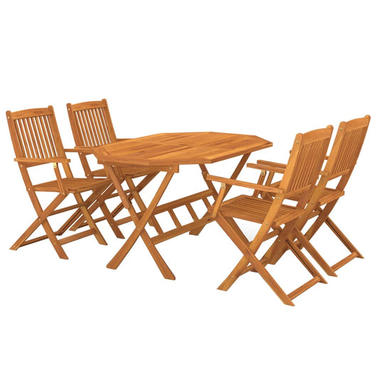 Set da Pranzo da Giardino 5 pz in Legno Massello di Acacia cod mxl 44180