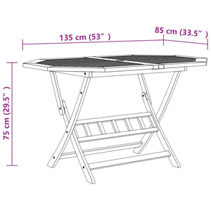 Set da Pranzo per Giardino 7 pz in Legno Massello di Acacia cod mxl 44141