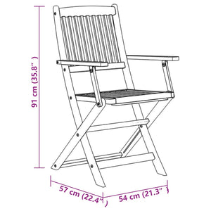 Set da Pranzo per Giardino 7 pz in Legno Massello di Acacia cod mxl 44141