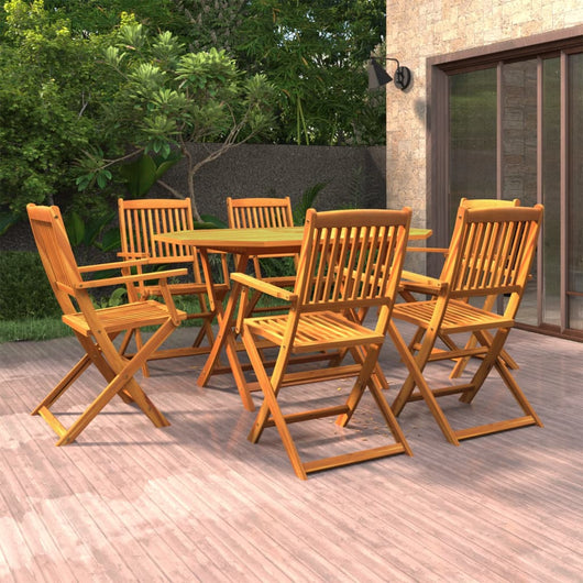 Set da Pranzo per Giardino 7 pz in Legno Massello di Acacia cod mxl 44141