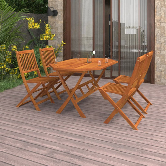 Set da Pranzo da Giardino 5 pz in Legno Massello di Acacia cod mxl 52457