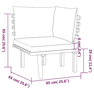 Set Divani da Giardino 5 pz con Cuscini in Massello di Acacia cod mxl 38189