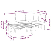 Set Divani da Giardino 5 pz con Cuscini in Massello di Acacia cod mxl 38189