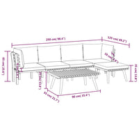 Set Divani da Giardino 6 pz con Cuscini in Massello di Acacia cod mxl 38190