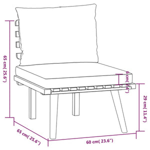 Set Divani da Giardino 6 pz con Cuscini in Massello di Acacia 3087005