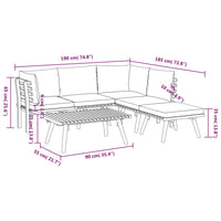 Set Divani da Giardino 6 pz con Cuscini in Massello di Acacia 3087005