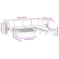 Set Divani da Giardino 7 pz con Cuscini in Massello di Acacia 3087006