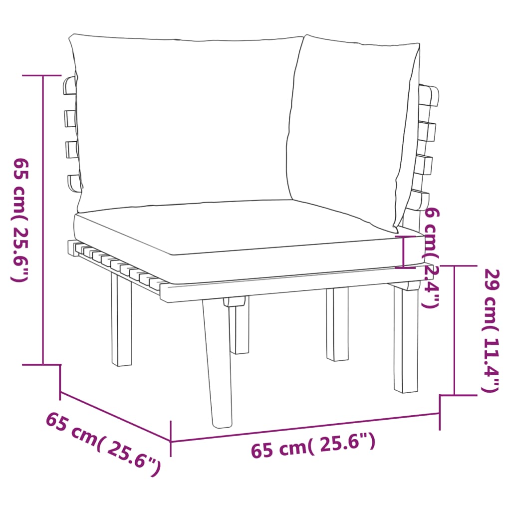 Set Divani da Giardino 3 pz con Cuscini in Massello di Acacia cod mxl 38178