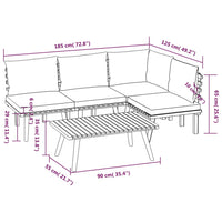 Set Divani da Giardino 5 pz con Cuscini in Massello di Acacia cod mxl 38203