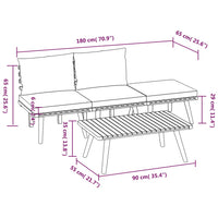 Set Divani da Giardino 4 pz con Cuscini in Massello di Acacia cod mxl 38204