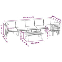 Set Divani da Giardino 7 pz con Cuscini in Massello di Acacia cod mxl 38206