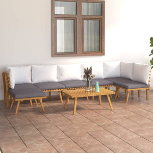 Set Divani da Giardino 8 pz con Cuscini in Massello di Acacia cod mxl 38209