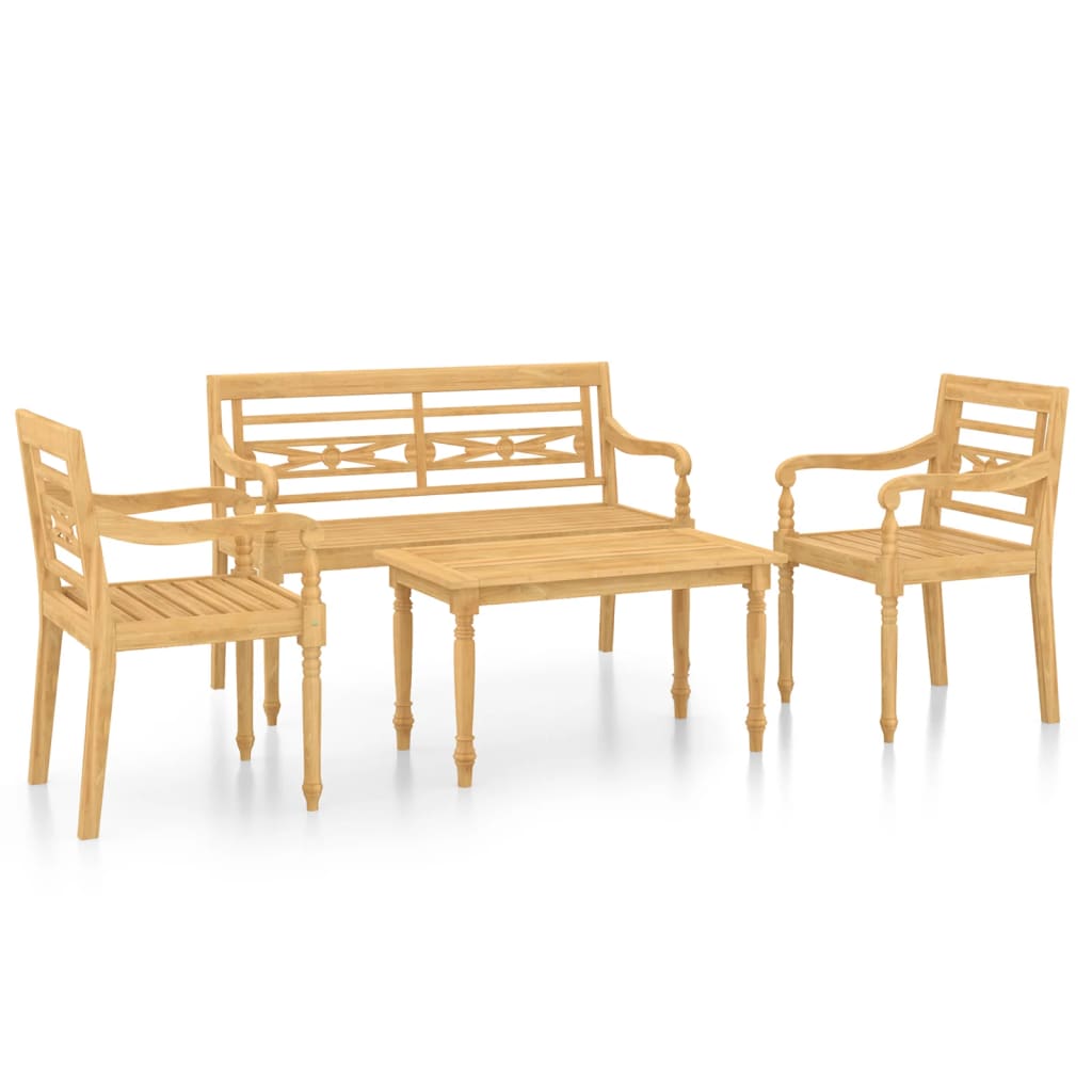 Set Divani da Giardino 4 pz in Legno Massello di Teak cod mxl 43506